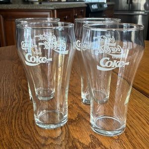 SET OF 4 VINTAGE STYLE COCA COLA GLASSES